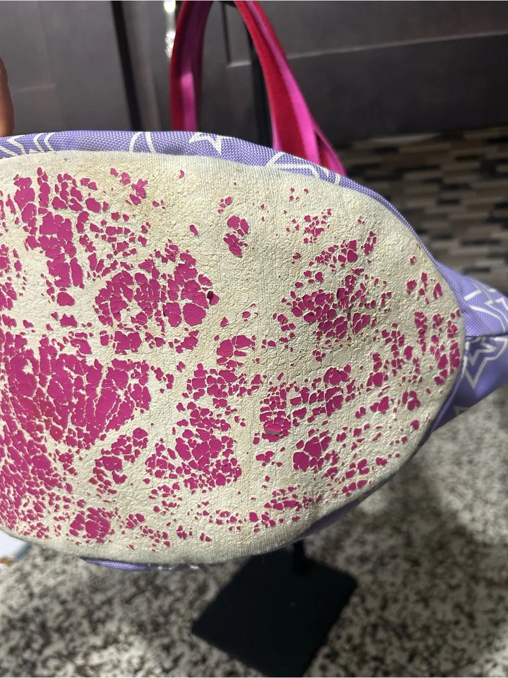 American Girl Lavender Star Tote with Pink Straps